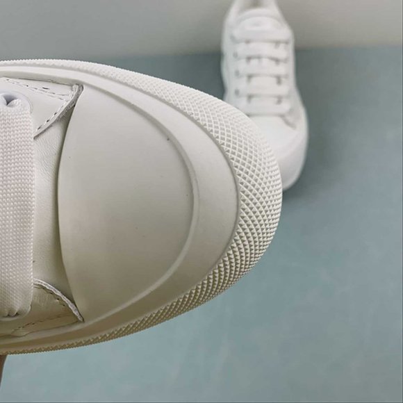 Alexander McQueen Deck Skate Plimsoll White Black Sneakers size 9 - Picture 11 of 15